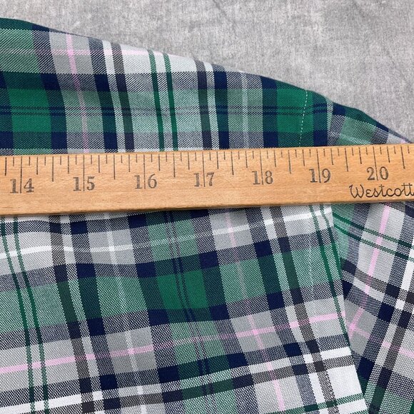 Ralph Lauren Shirt Men Large Green Pink Plaid Classic Fit OCBD Classic Preppy - Picture 9 of 12